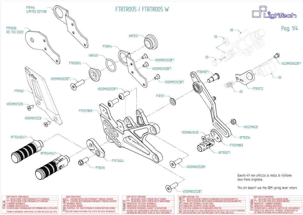Impianto di freni LighTech Triumph Daytona 675/765 (13-21) FTRTR005 
