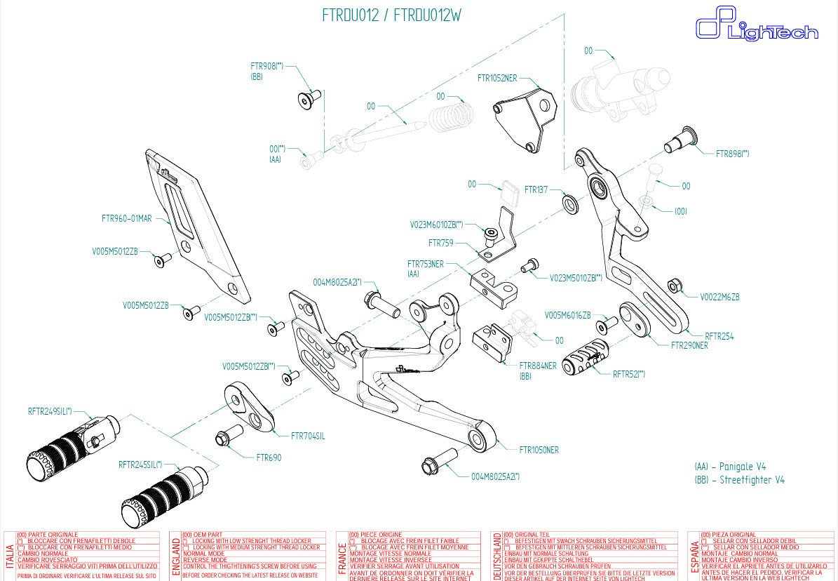 Impianto di scarico LighTech Ducati Panigale V4/S/R (18-24) FTRDU012/W 