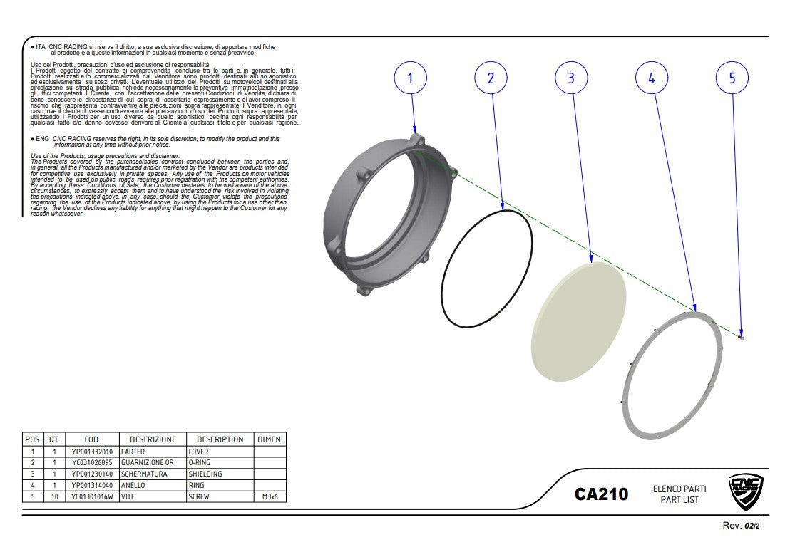 Coperchio frizione trasparente Pramac Racing Limited Edition CNC Racing Ducati Panigale V4/S (2025) CA210PR 