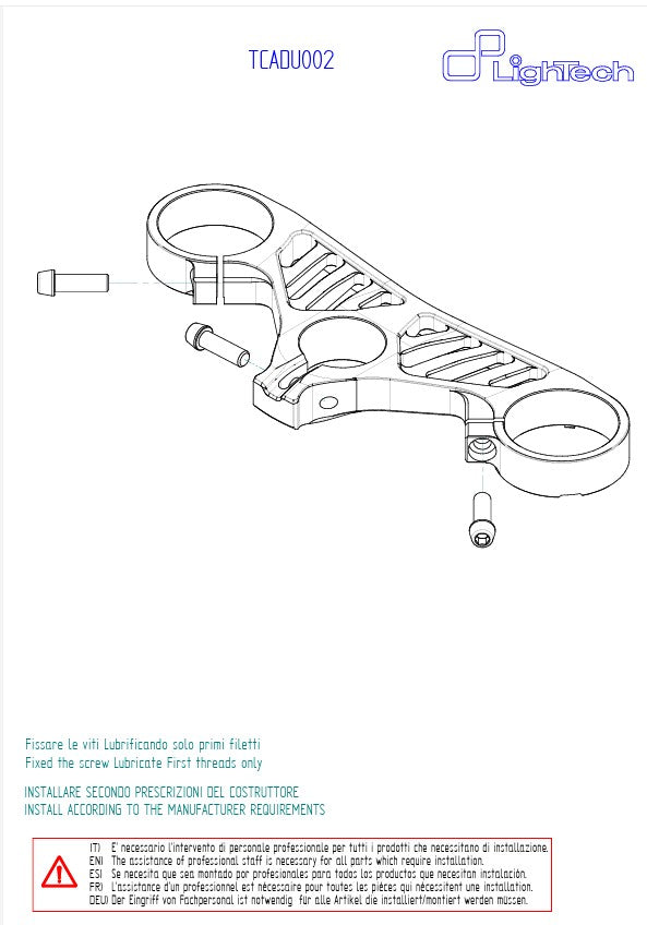 Gabel Bridge (in alto) Lightch Ducati Panigale V4/S (2025) TCADU002NER