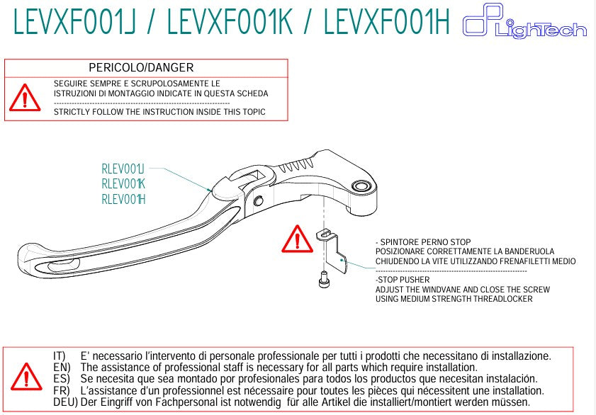 Leva di accoppiamento pieghevole LightTech Aprilia Rs 660 (20-25) LEVXF001J