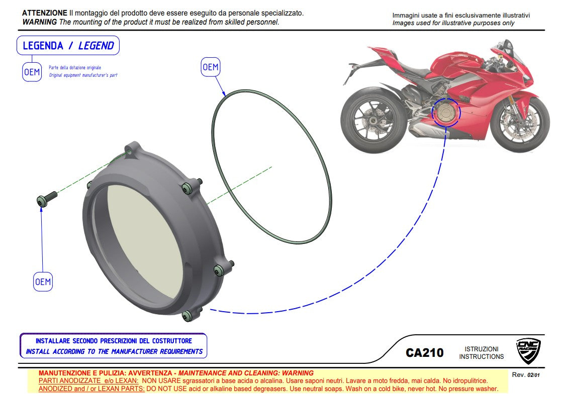 Coperchio frizione trasparente Troy Bayliss Limited Edition CNC Racing Ducati Panigale V4/S (2025) CA210TB 