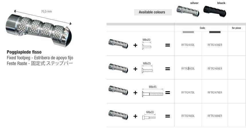 FORMAZIONE LIGHT-TECH Stituale da 70,5 mm-silver/nero | RFTR245-248