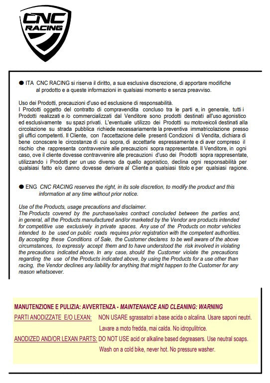 Copertura del pignone in alluminio CNC Racing Ducati Panigale V4/S (2025) CP172 