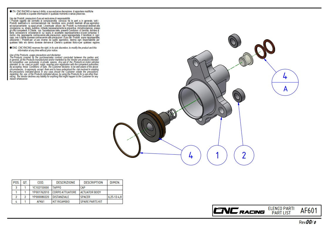Cilindro del freno della frizione CNC Racing Ducati Panigale V4/S (2025) AF601 