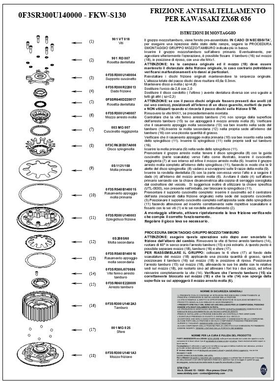 Accoppiamento anti-hopping STM Kawasaki ZX-6 R/636/RR (19-25) FKW-S130