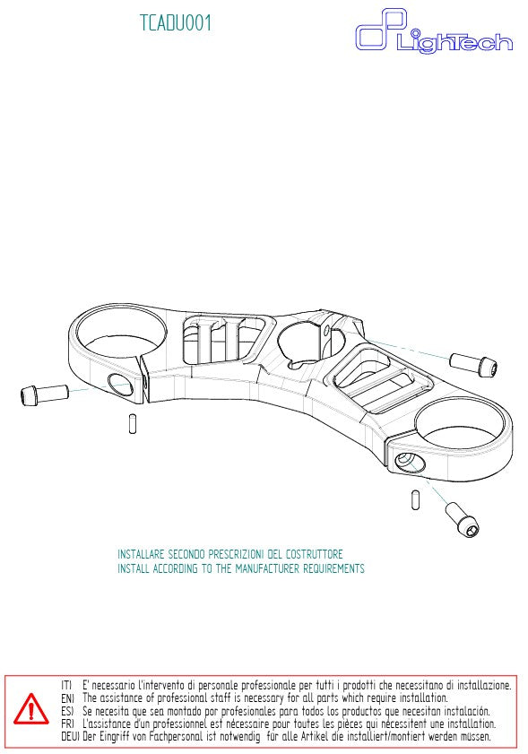 Gabel Bridge (in alto) Lucile Ducati Panigale V4/S/R (18-24) TCADU001NER