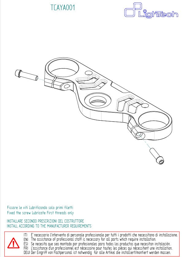 Gabel Bridge (in alto) Lightch Yamaha YZF-R1/M (15-25) TCAYA001NER
