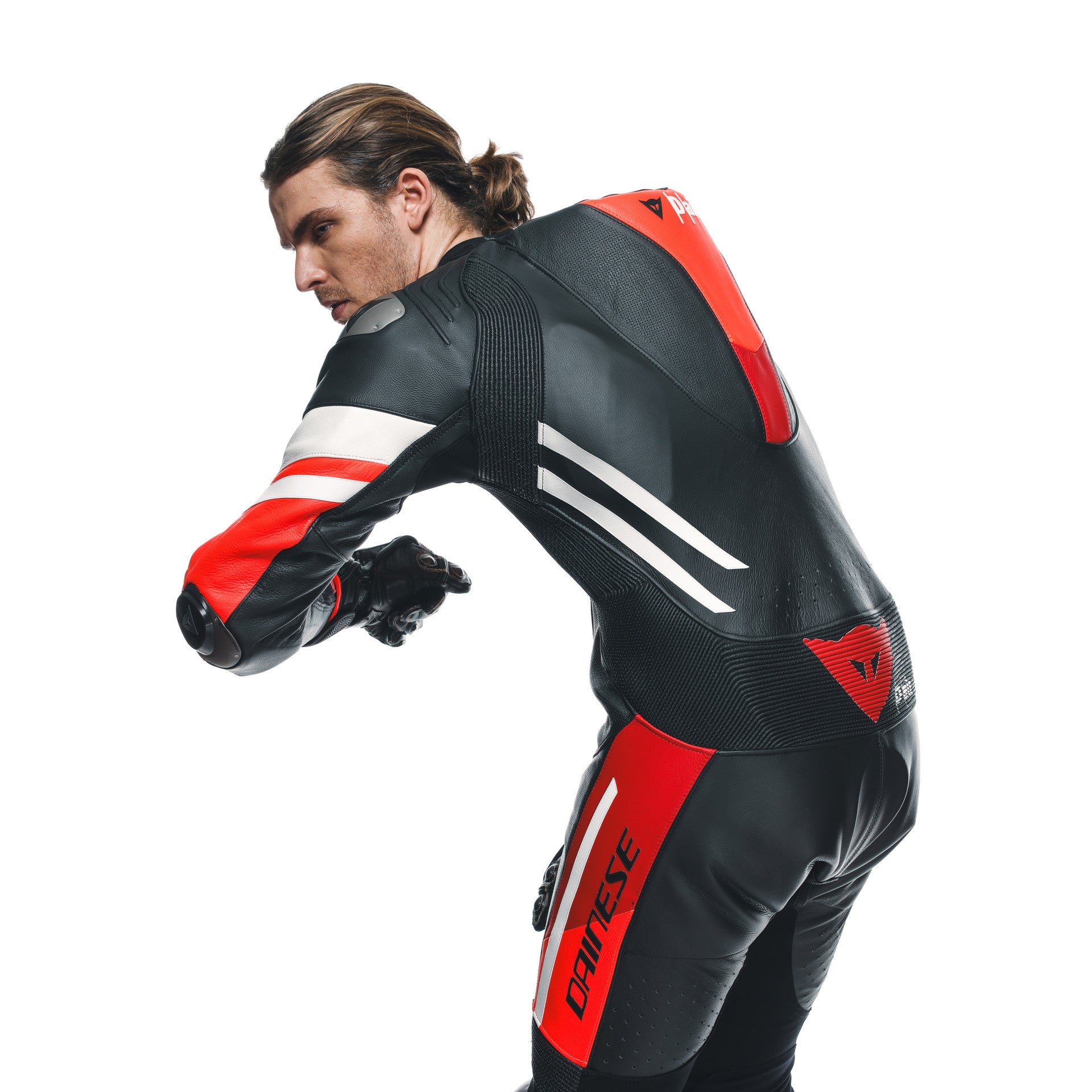 DAINESE MISANO 3 D-AIR® in pelle monopezzo Combinazione per airbag Perforata Airbag Suit | Uomini | Rosso