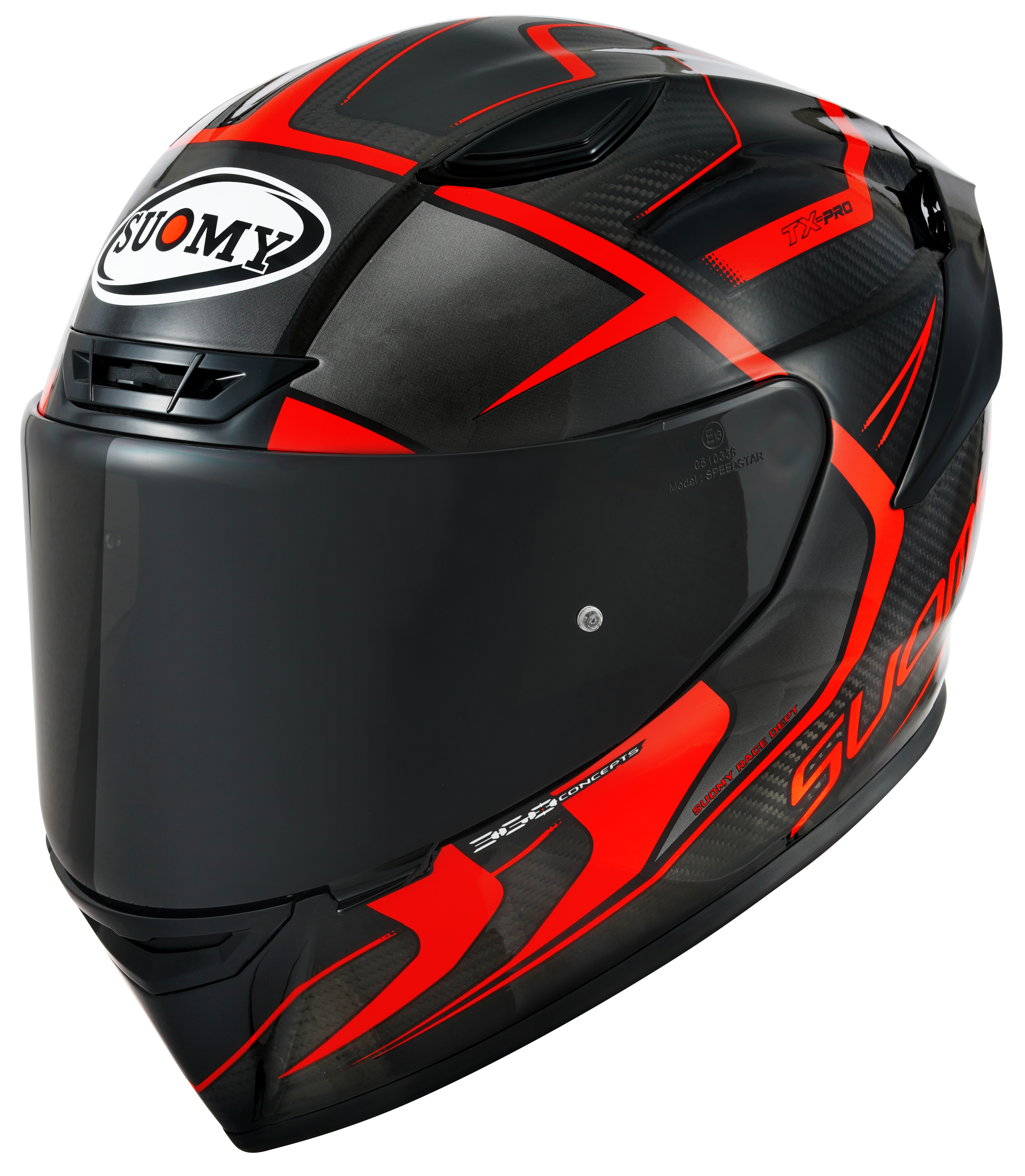 Casco Suomy TX-Pro Carbon Advance Rosso Fluo K6TX0003 