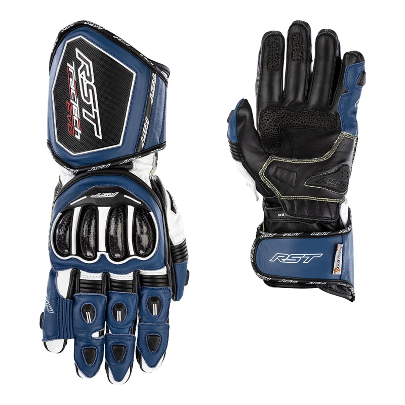 RST Tractech Evo 4 guanti in pelle per moto | Uomo | Blu/Bianco/Nero | 102666 
