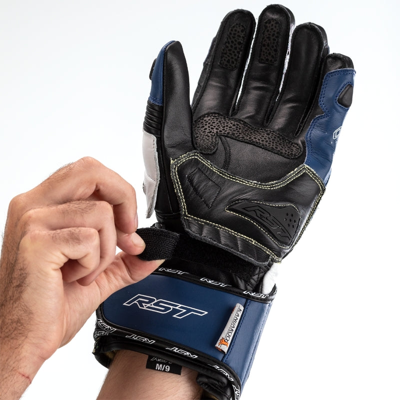 RST Tractech Evo 4 guanti in pelle per moto | Uomo | Blu/Bianco/Nero | 102666 