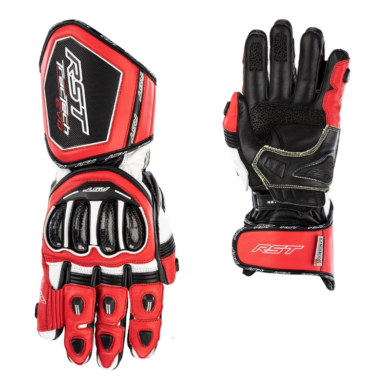 RST Tractech Evo 4 guanti in pelle per motociclette | Uomo | Rosso/Bianco/Nero | 102666 