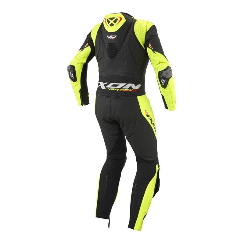 IXON Vortex 3 tuta intera Tuta in pelle – Tuta da gara traforata | Uomo | Nero/Giallo neon 