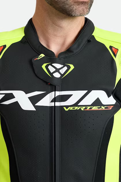 IXON Vortex 3 tuta intera Tuta in pelle – Tuta da gara traforata | Uomo | Nero/Giallo neon 