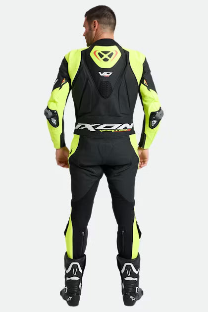 IXON Vortex 3 tuta intera Tuta in pelle – Tuta da gara traforata | Uomo | Nero/Giallo neon 
