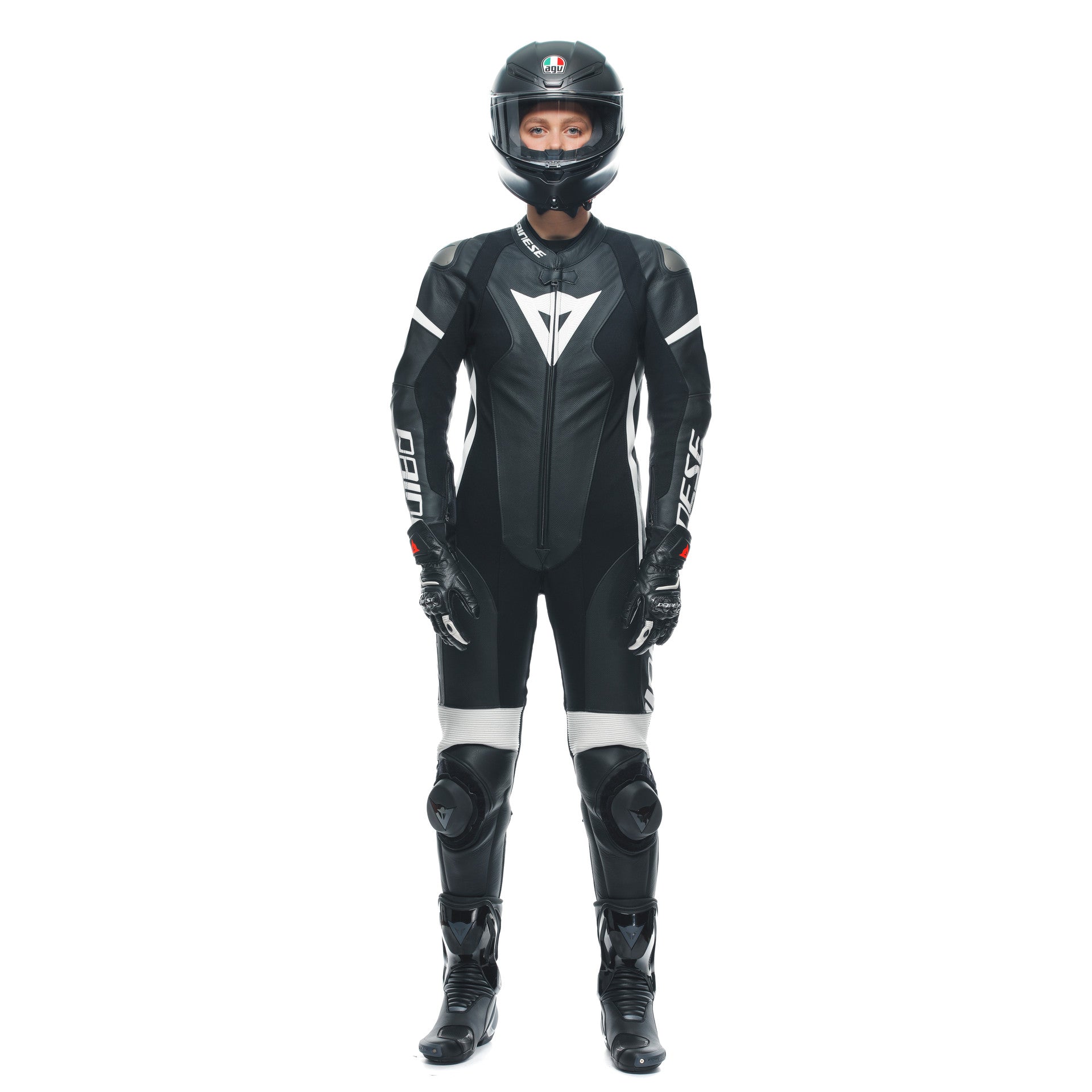 Dainese Grobnik Lady One -pecio Combinazione in pelle - tuta da corsa perforata | Donne | In bianco e nero