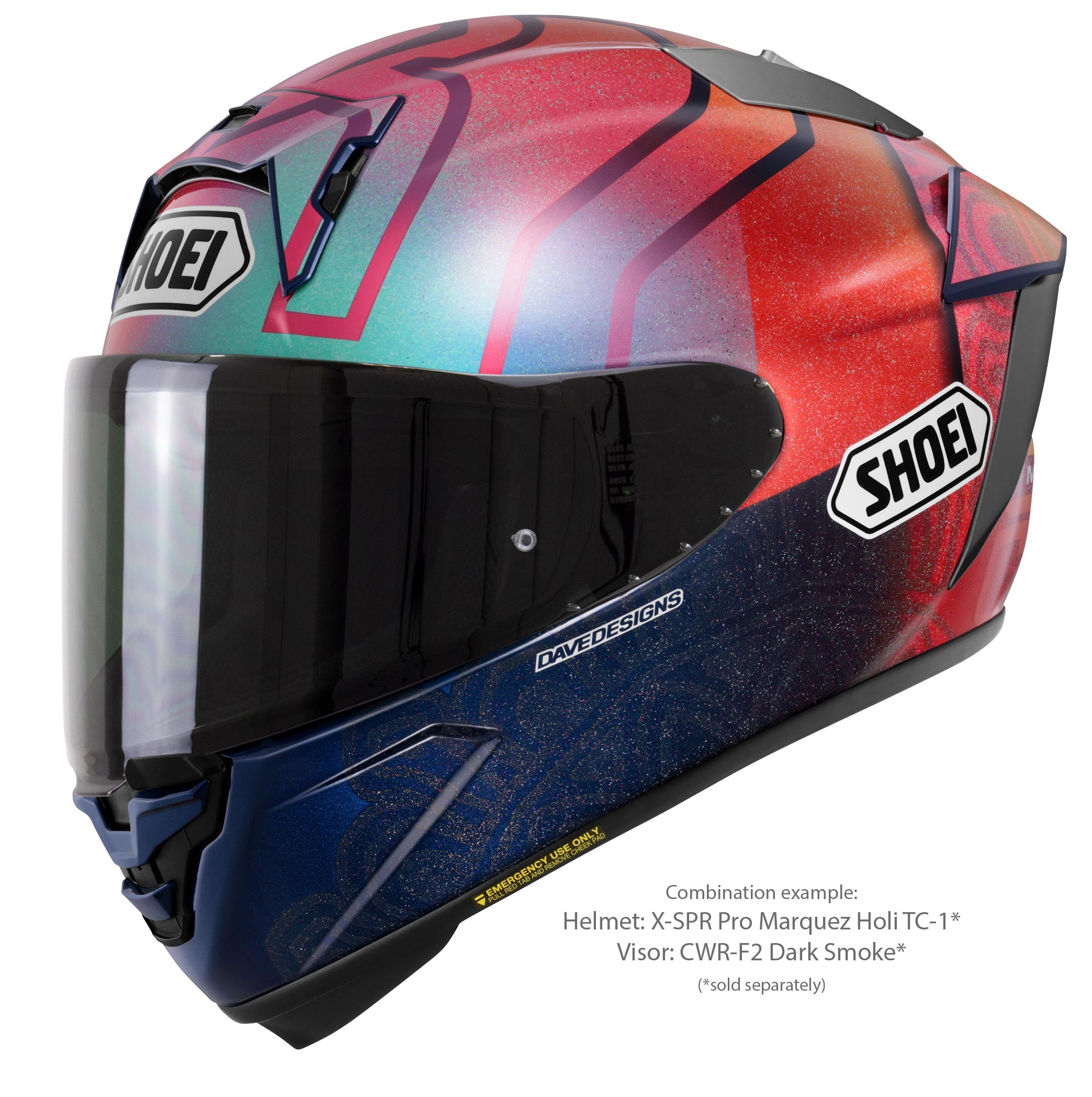 Shoei Visier X-Sppr Pro (CWR-F2PN) fortemente colorato