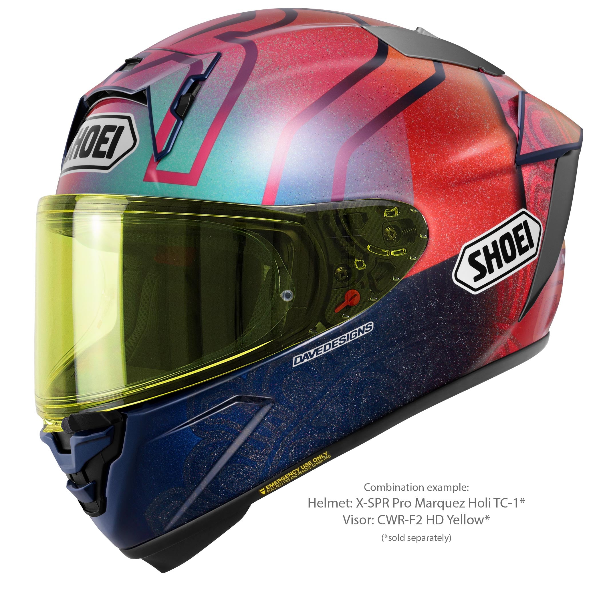 Shoei Visier X-Sppr Pro (CWR-F2PN) ad alta definizione giallo