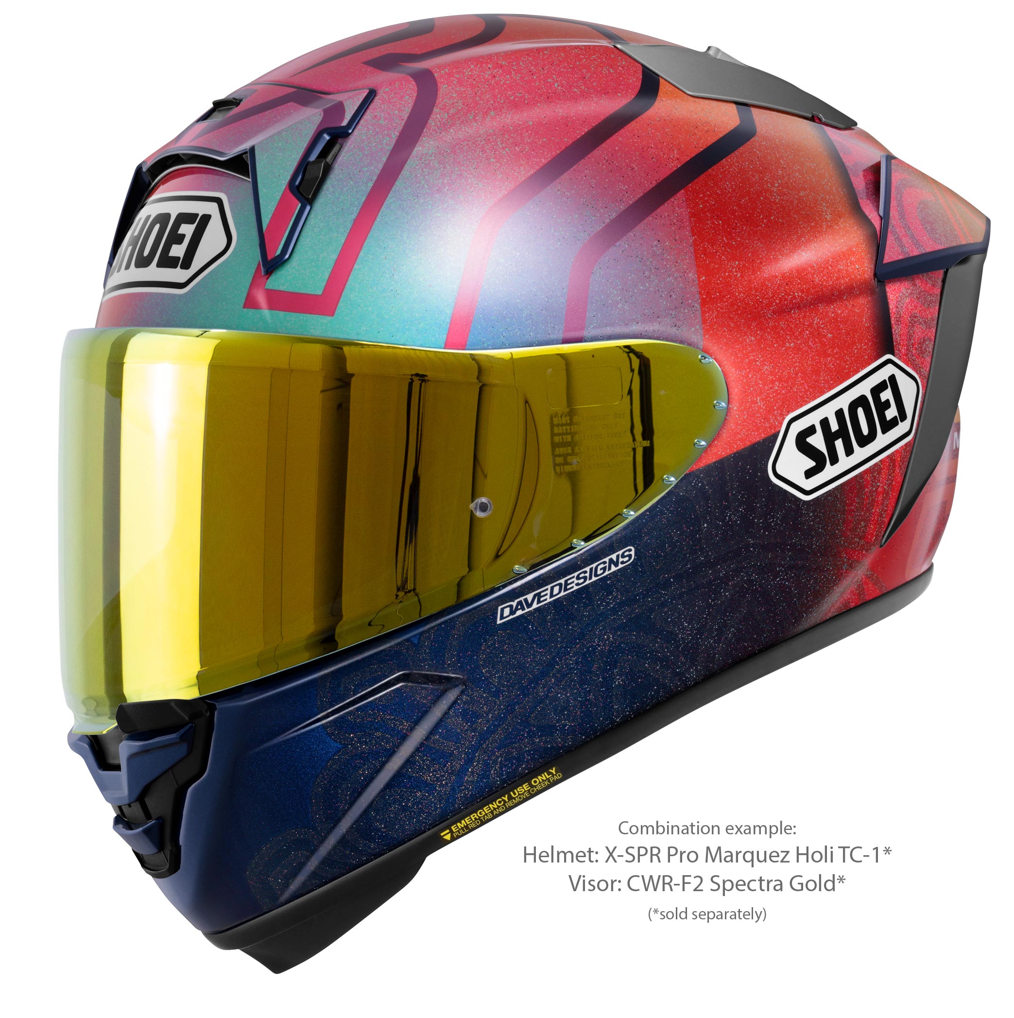 Shoei Visier X-Sppr Pro (CWR-F2PN) oro a specchio