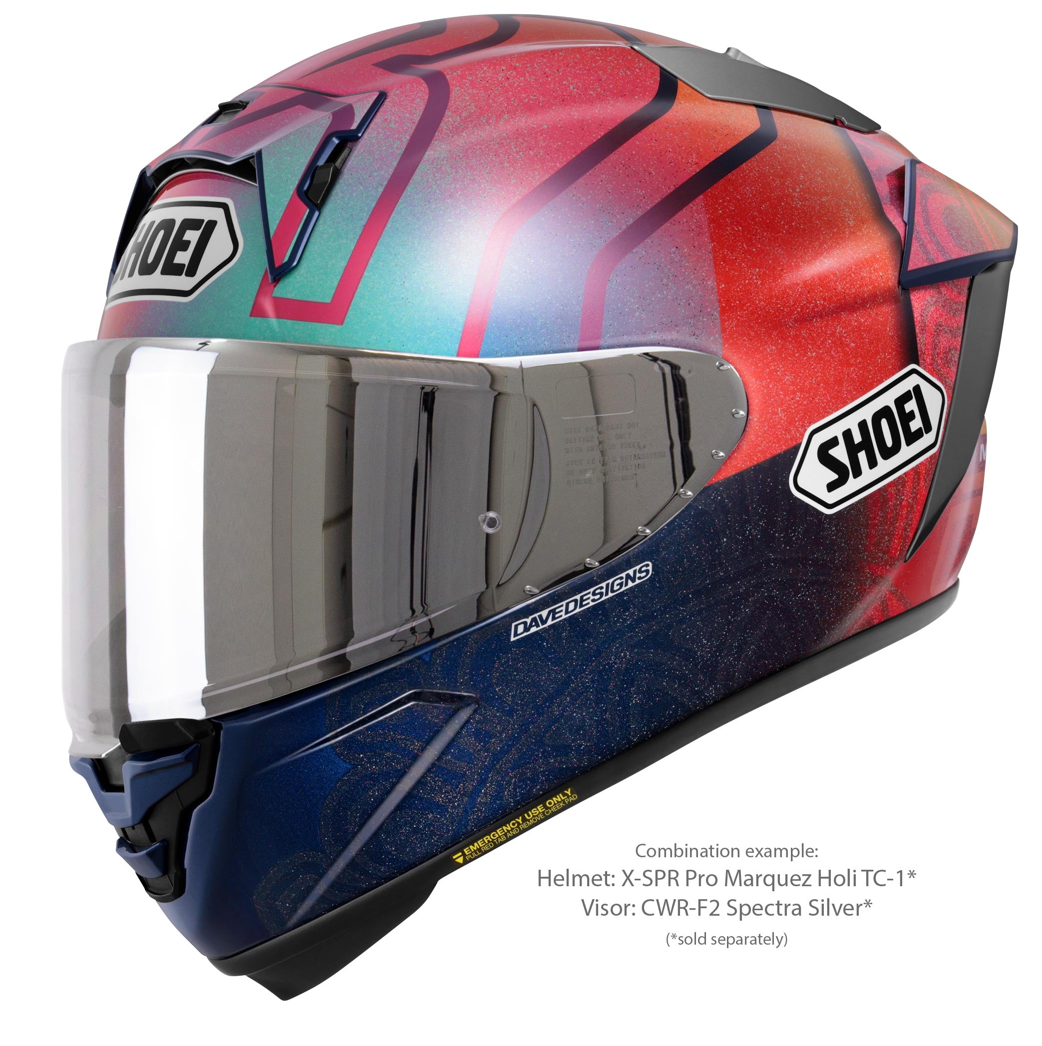 Shoei Visier X-Sppr Pro (CWR-F2PN) Silver specchio