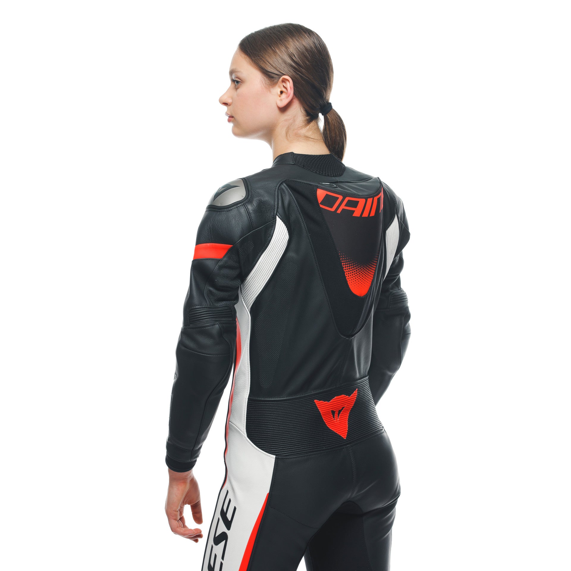 Dainese Grobnik Lady One -pecio Combinazione in pelle - tuta da corsa perforata | Donne | Bianco/rosso
