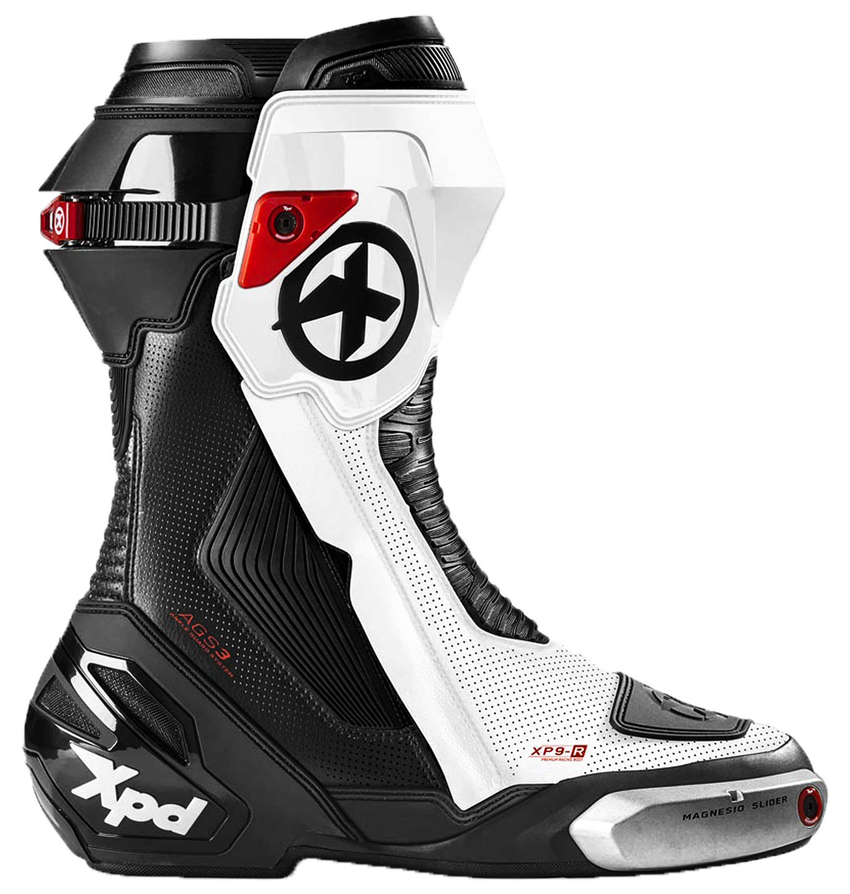 XPD XP9-R AIR stivali da moto perforati per racing e strada | Uomo | Bianco/Nero 