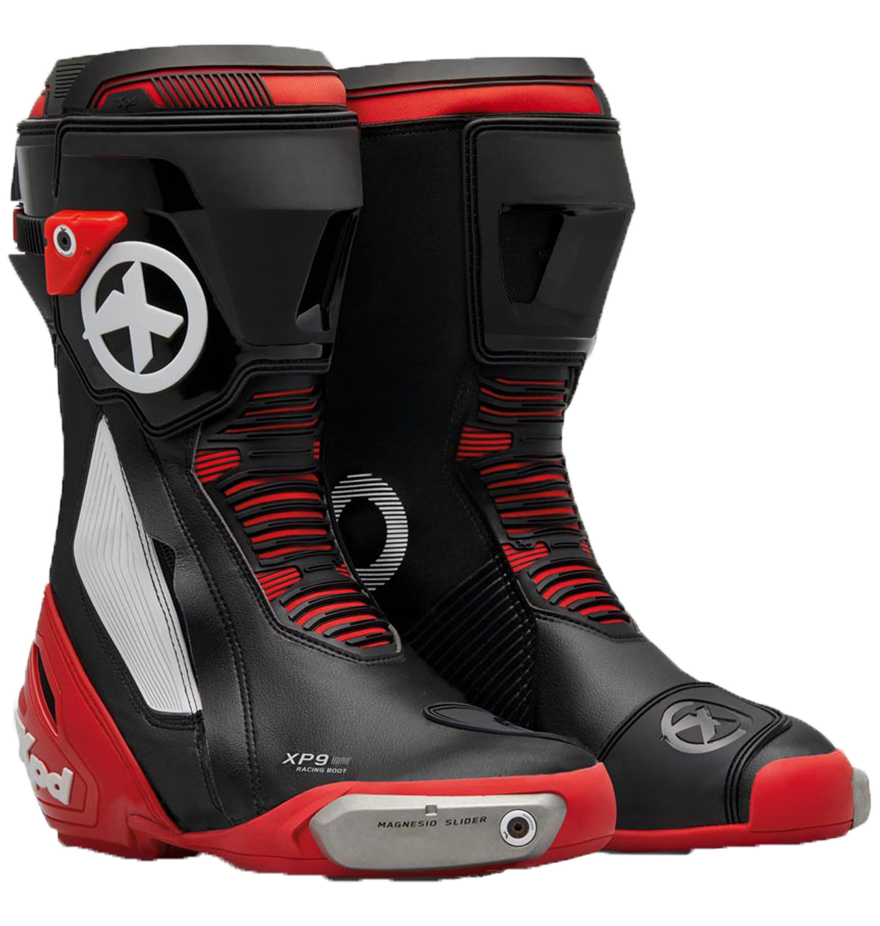 Stivali da moto XPD XP9-S Racing e Strada | Uomo | Nero/Rosso 