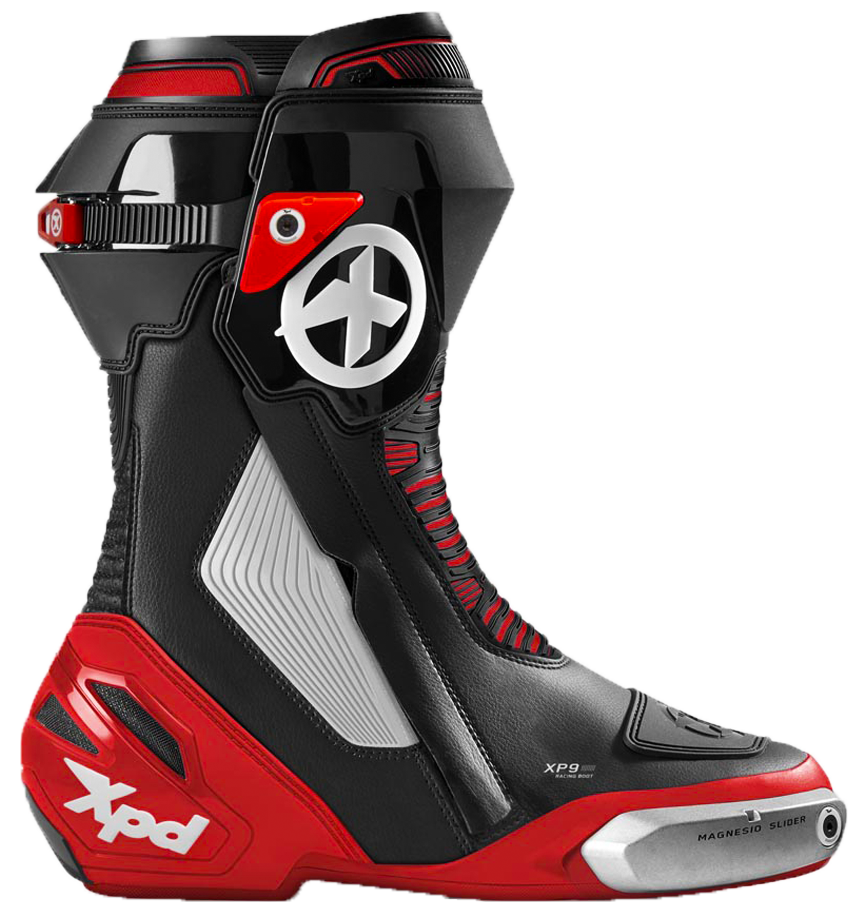 Stivali da moto XPD XP9-S Racing e Strada | Uomo | Nero/Rosso 