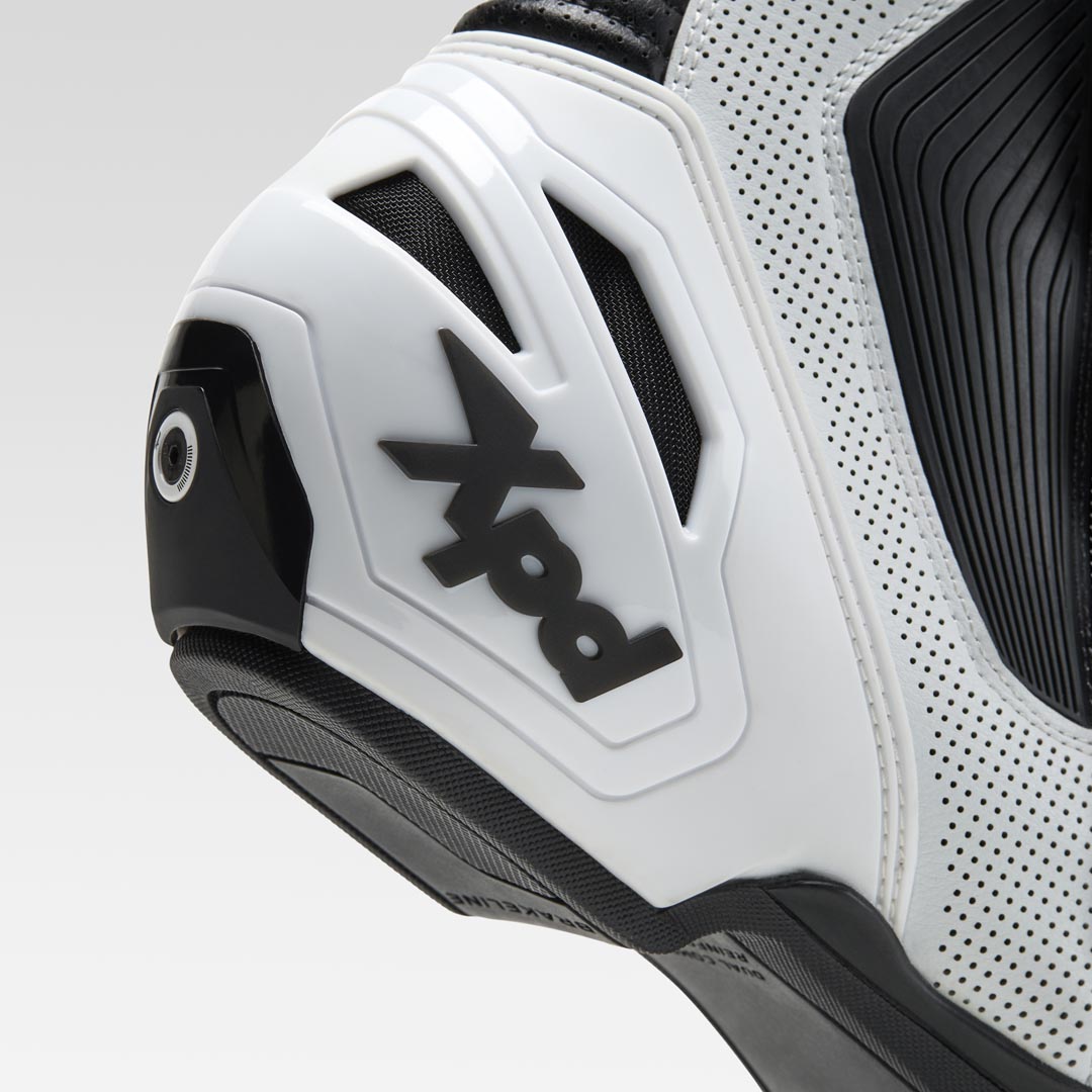 Stivale da moto da corsa e da strada XPD XP9-S AIR perforato | Uomo | Bianco/Nero 
