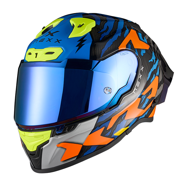 Casco Nexx X.R3R Ziger Carbon Arancione Blu 01XR323513169 