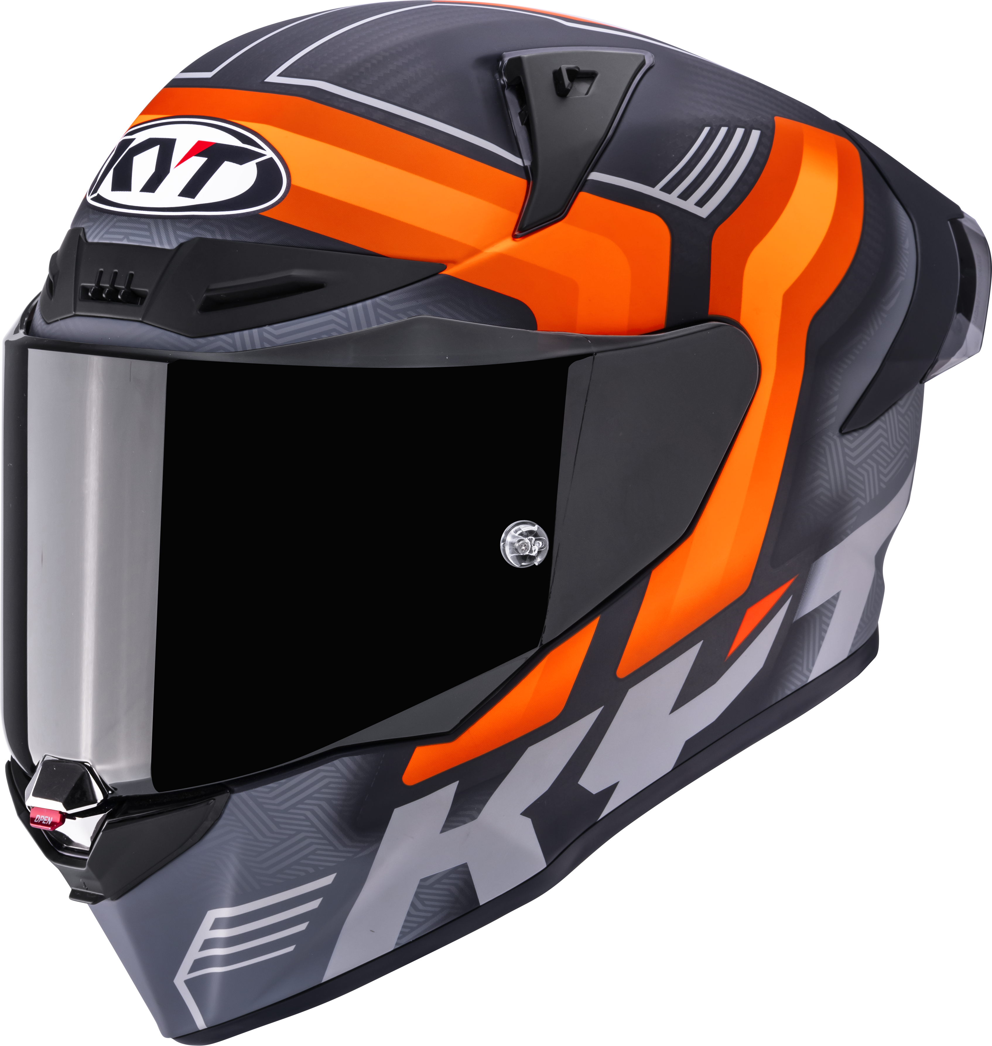 KYT R1R Casco da Corsa Carbonio Accelerator Matt Arancione Y6R10001 