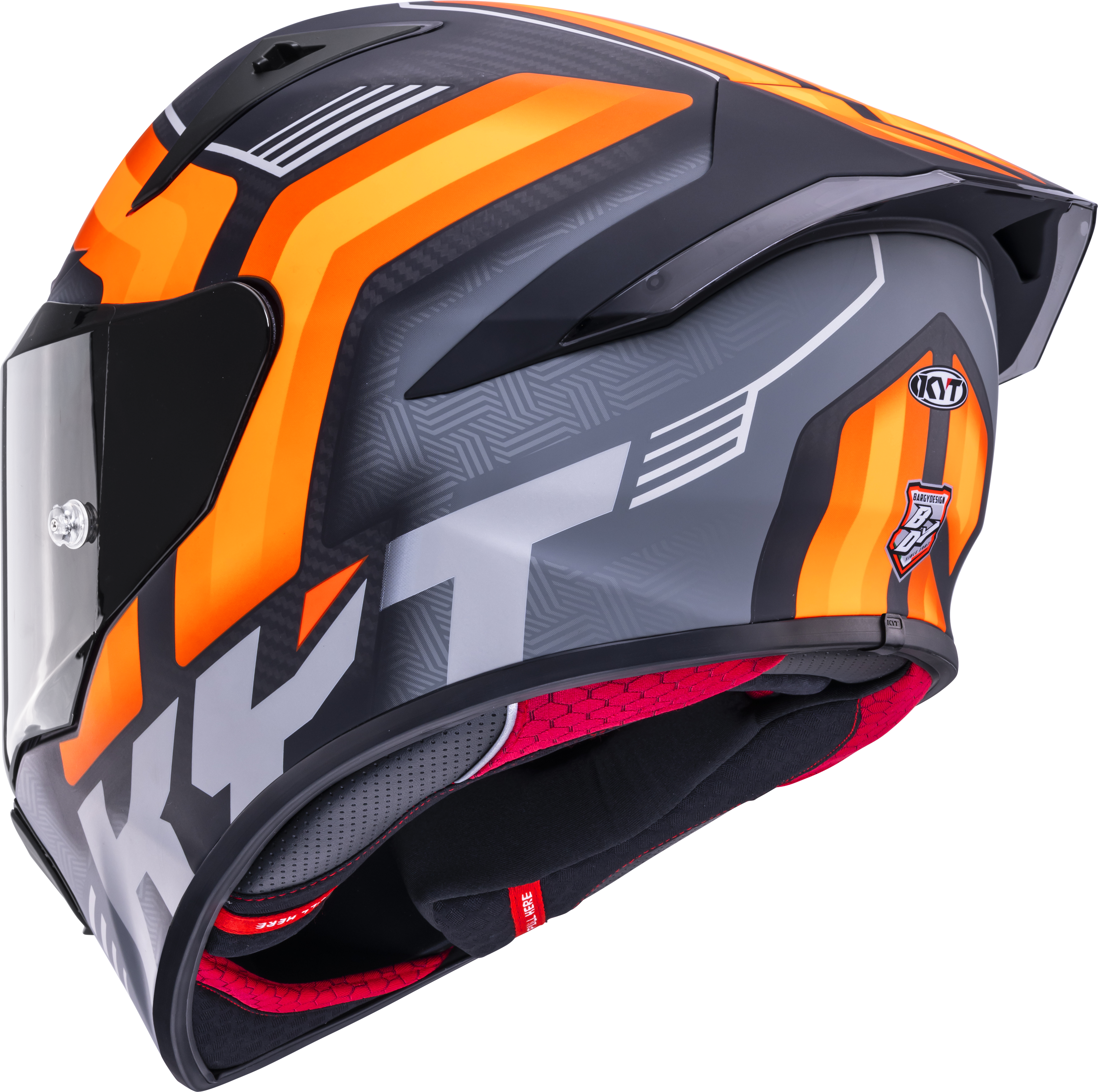 KYT R1R Casco da Corsa Carbonio Accelerator Matt Arancione Y6R10001 