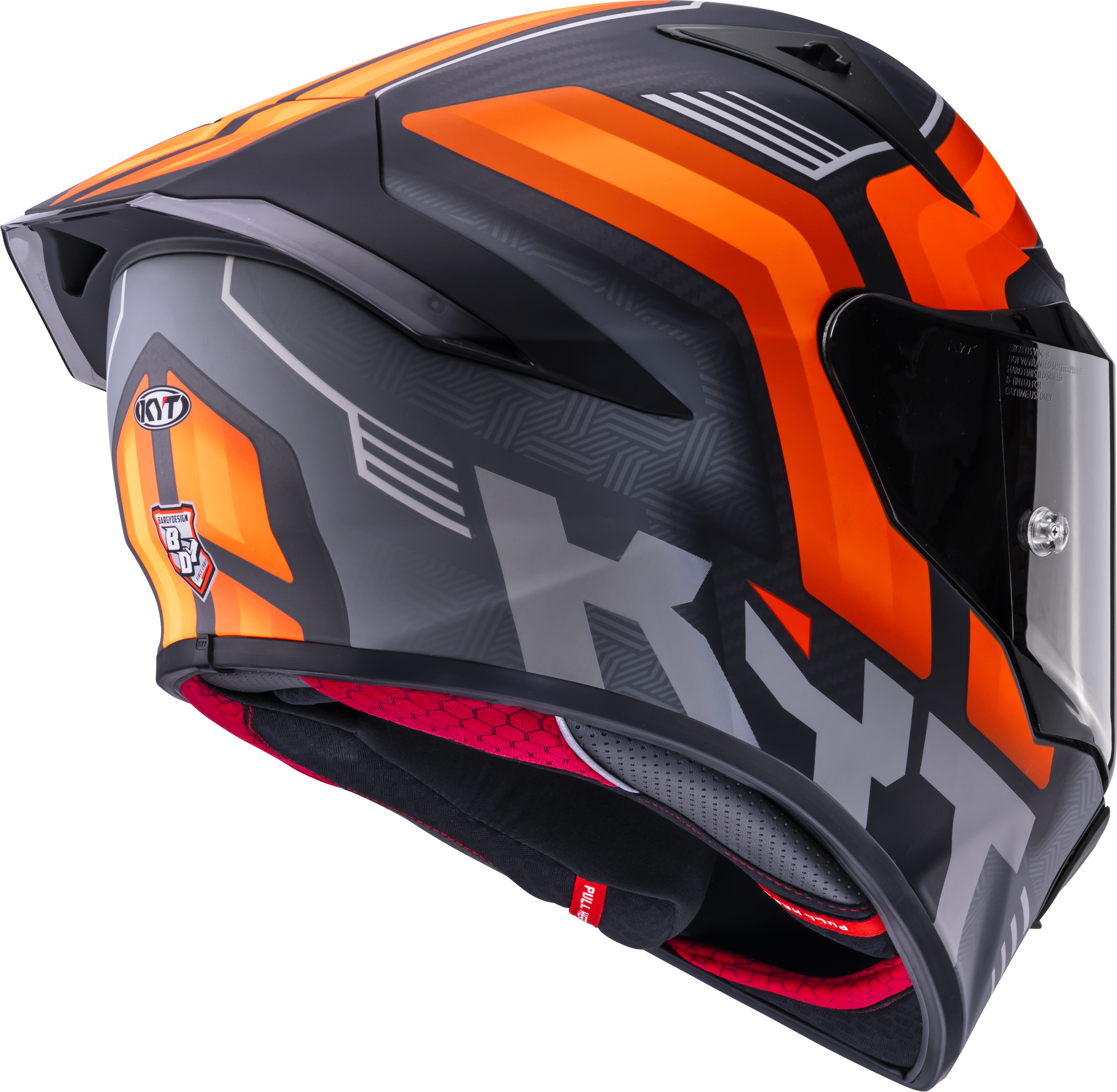KYT R1R Casco da Corsa Carbonio Accelerator Matt Arancione Y6R10001 