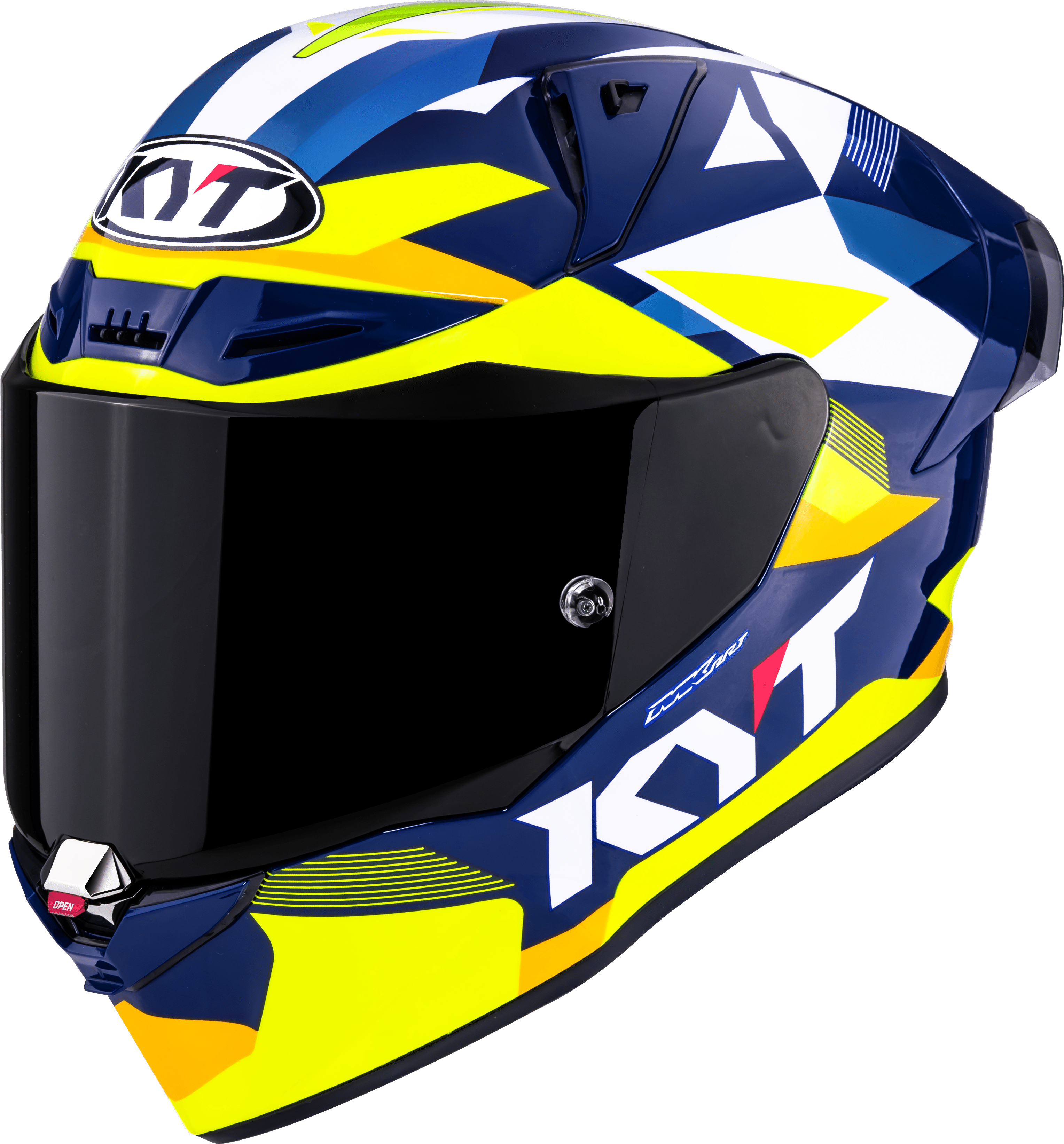 KYT R1R Casco Racing Carbonio Diamante Blu / Giallo Y6R10005 
