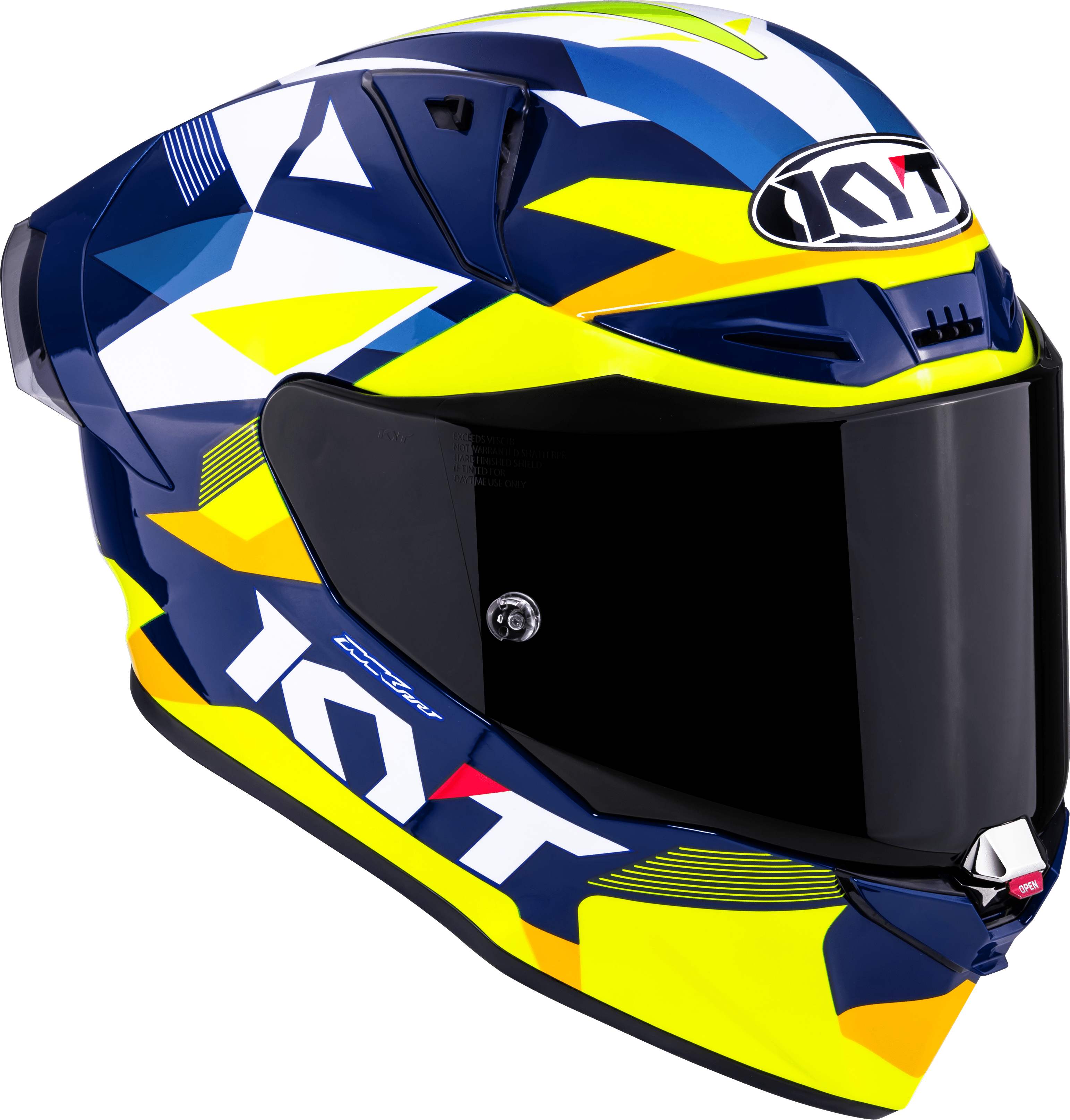 KYT R1R Casco Racing Carbonio Diamante Blu / Giallo Y6R10005 