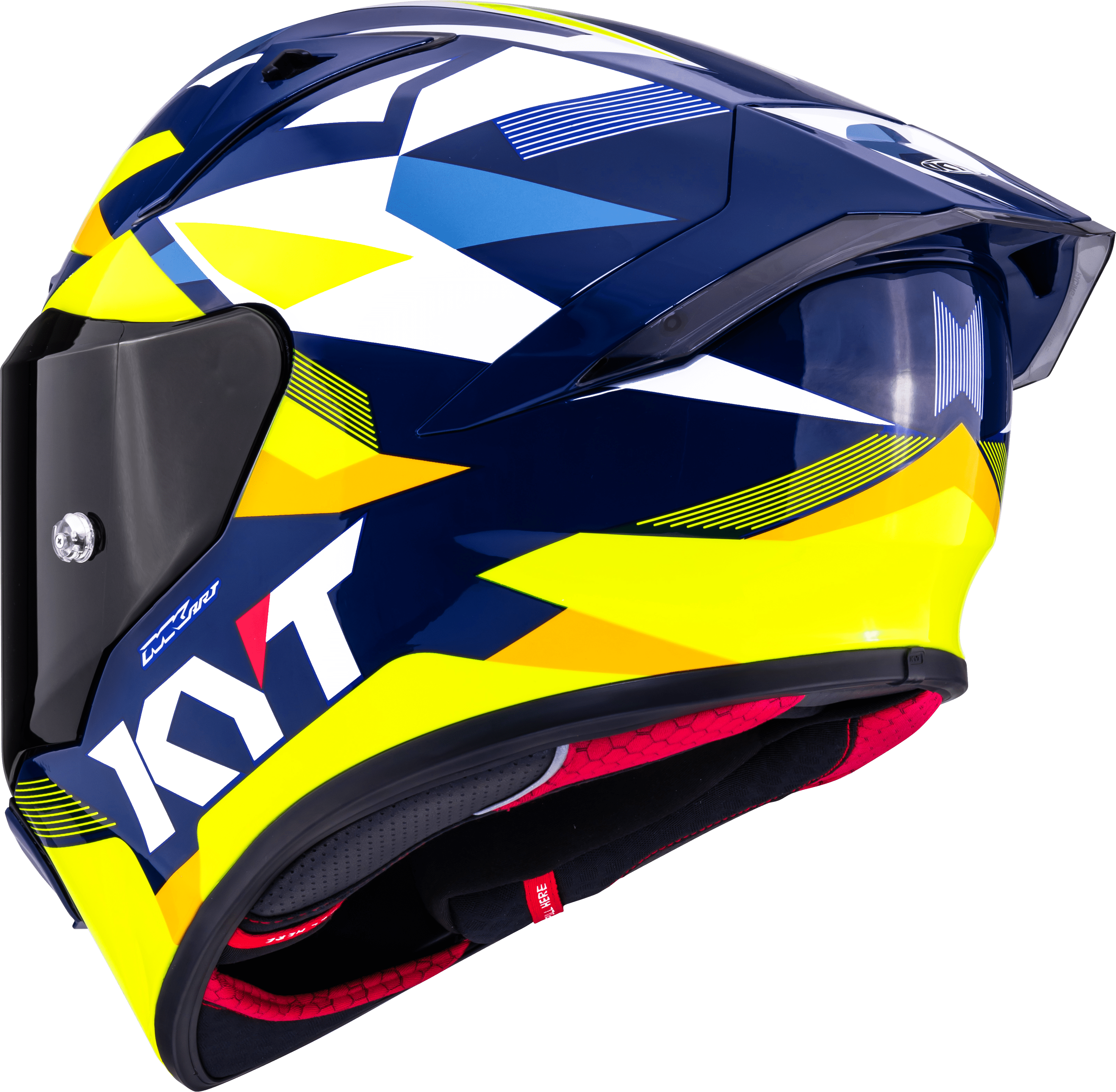 KYT R1R Casco Racing Carbonio Diamante Blu / Giallo Y6R10005 