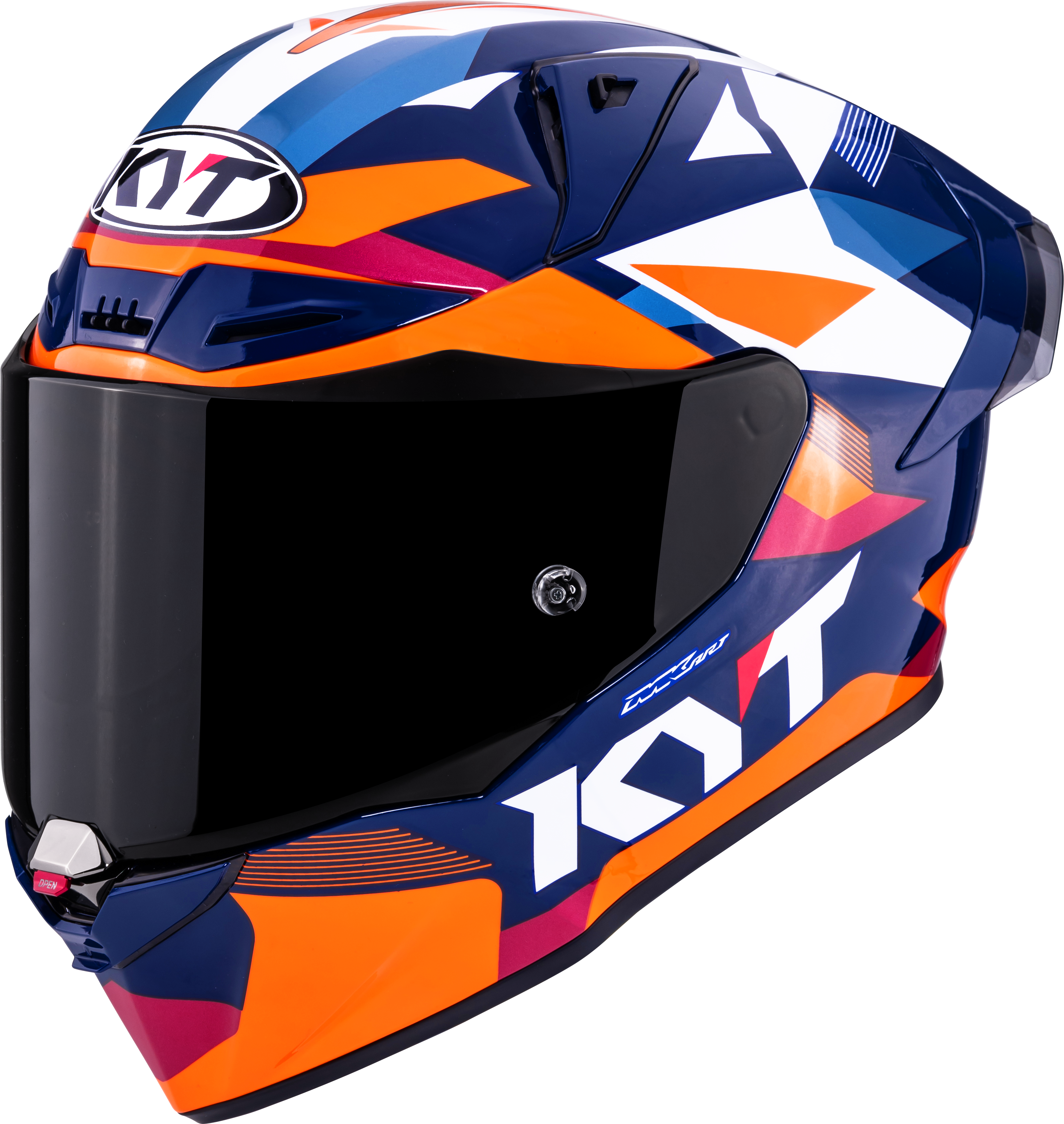 KYT R1R Casco Racing Carbonio Diamond Blu / Arancio Y6R10006 