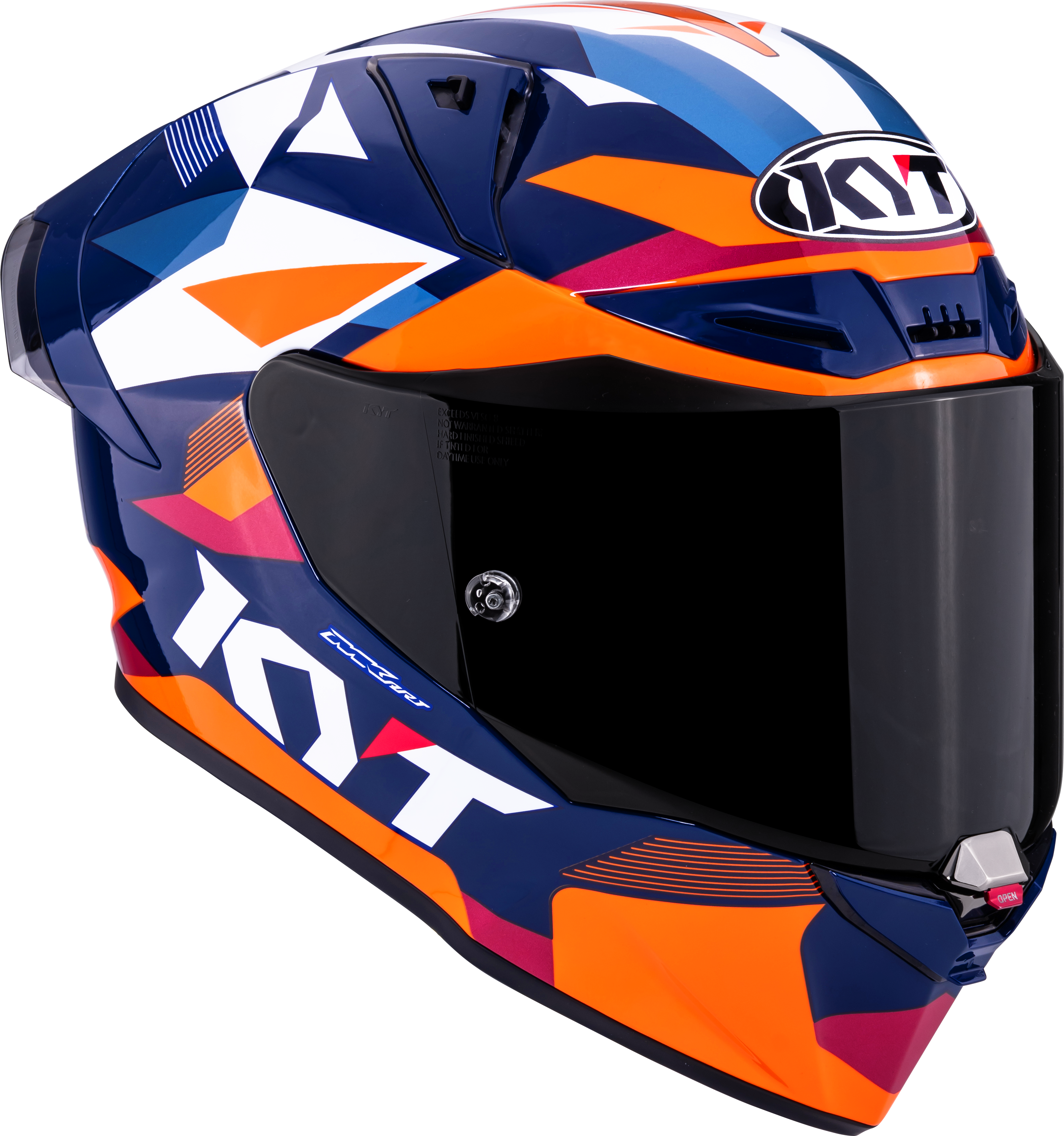 KYT R1R Casco Racing Carbonio Diamond Blu / Arancio Y6R10006 
