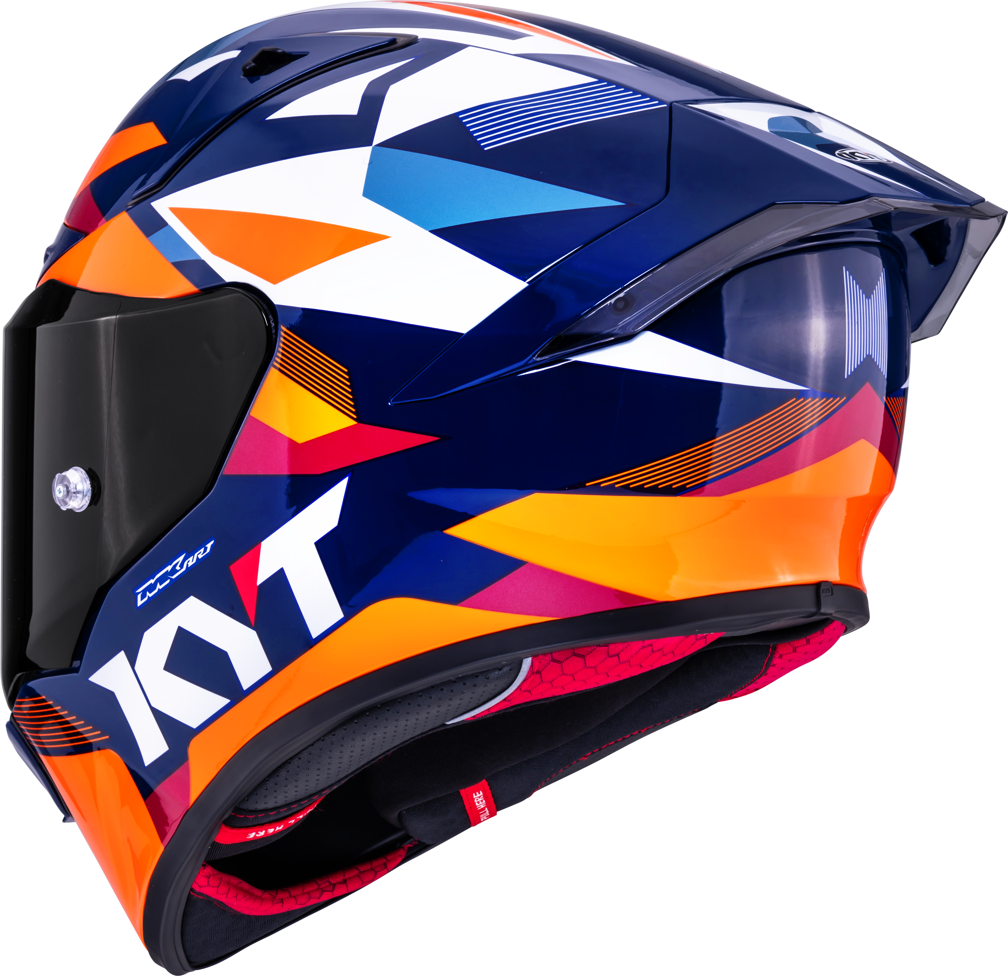 KYT R1R Casco Racing Carbonio Diamond Blu / Arancio Y6R10006 