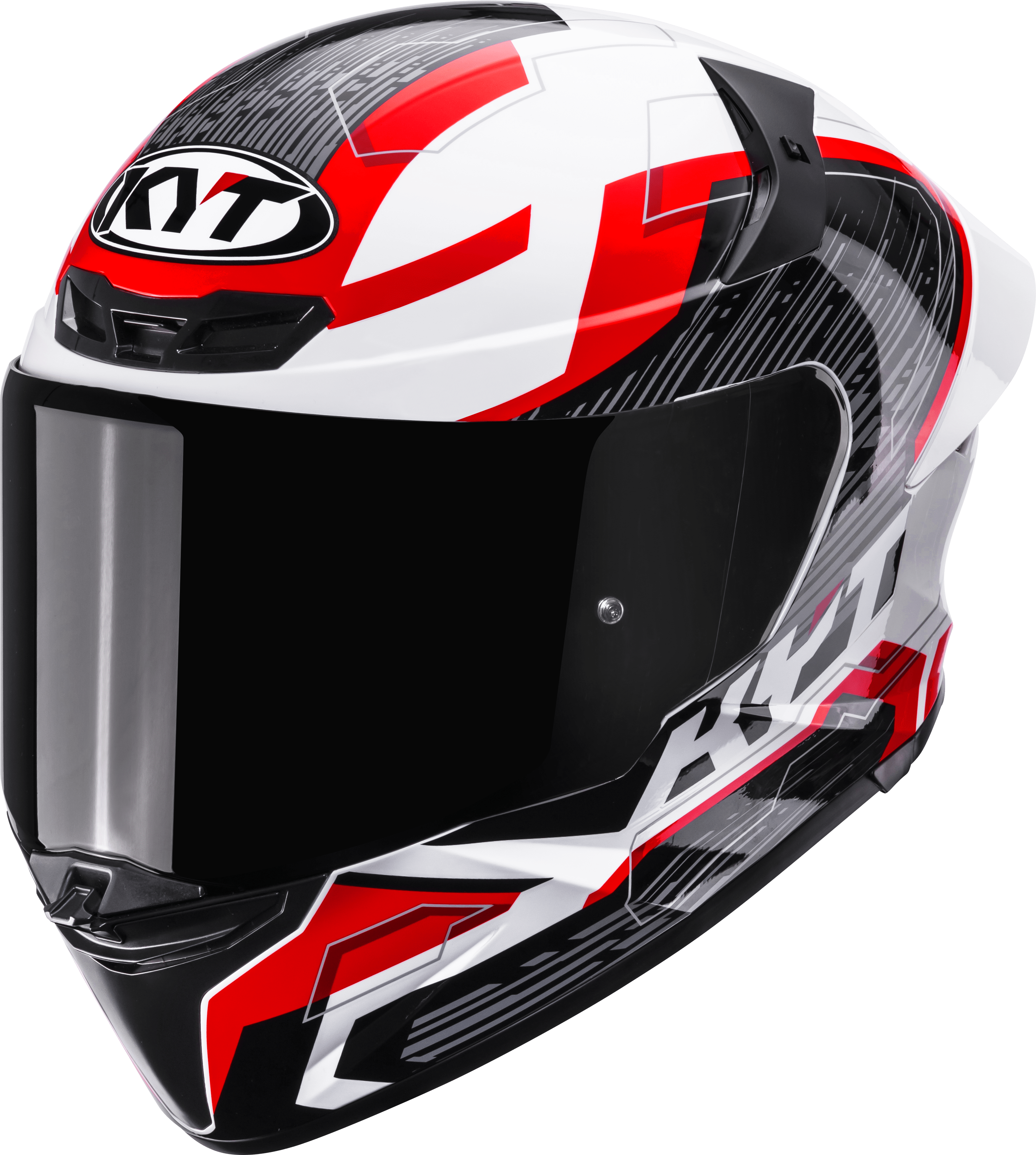 KYT TT-Revo Casco Speeding Bianco / Rosso Y6TR0051 