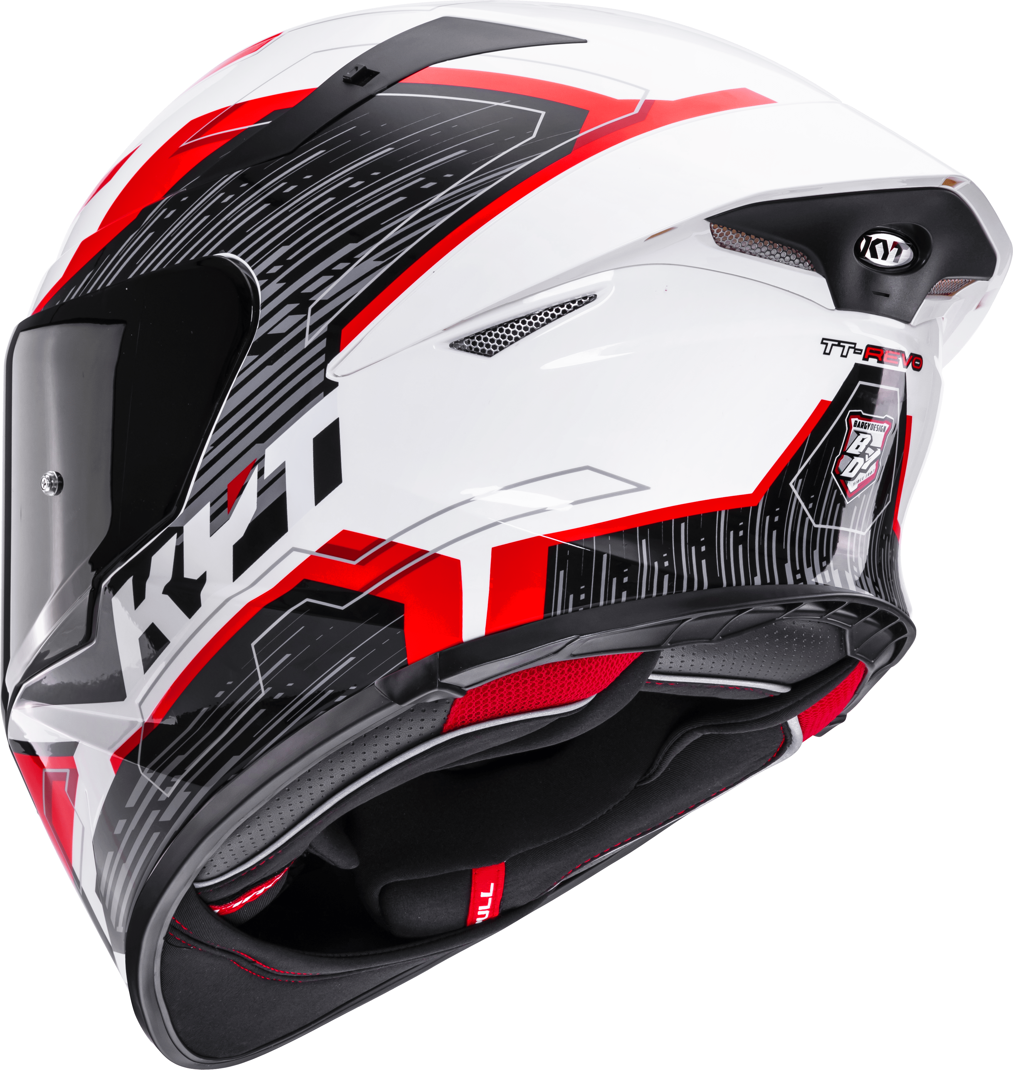 KYT TT-Revo Casco Speeding Bianco / Rosso Y6TR0051 