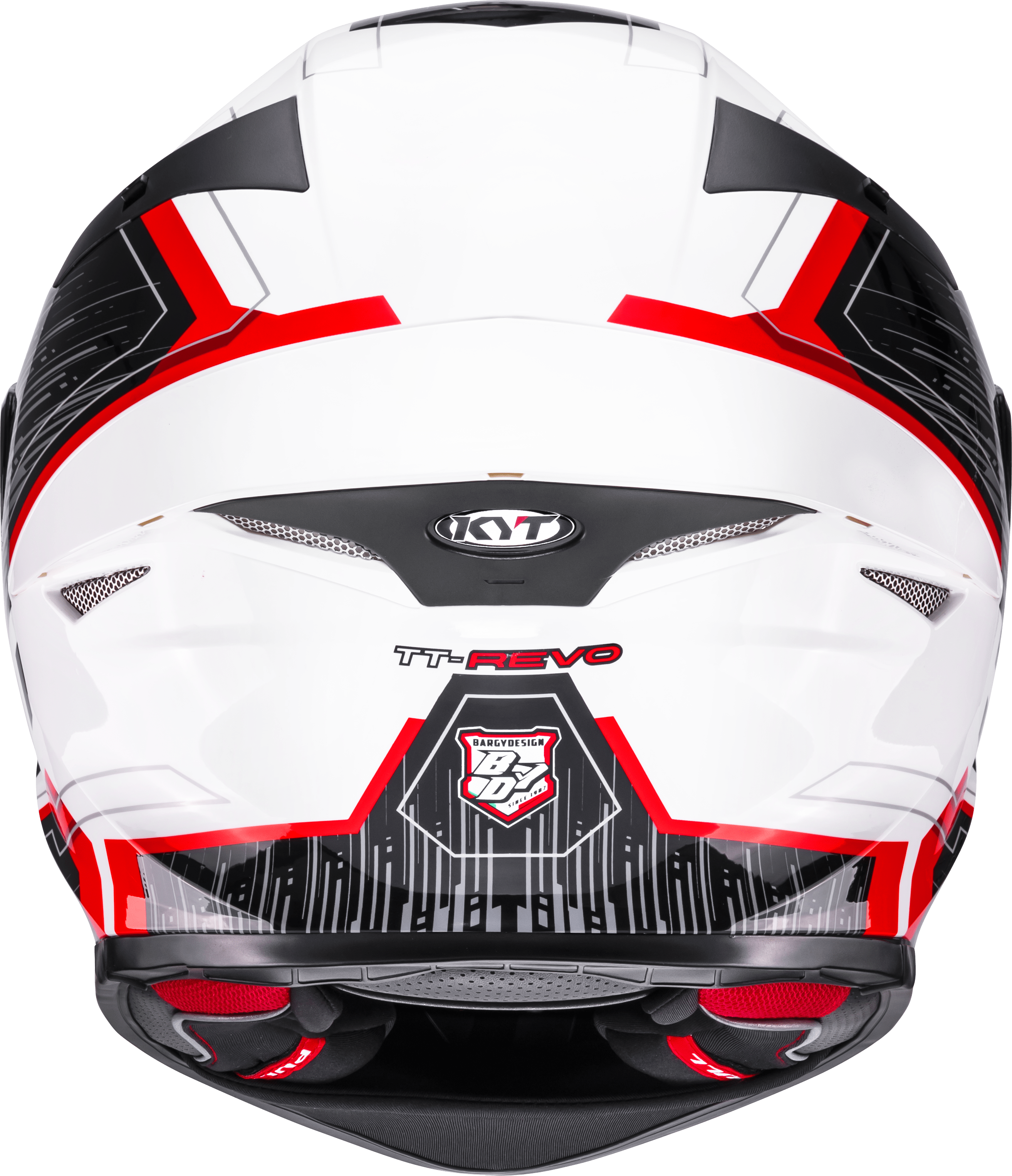 KYT TT-Revo Casco Speeding Bianco / Rosso Y6TR0051 