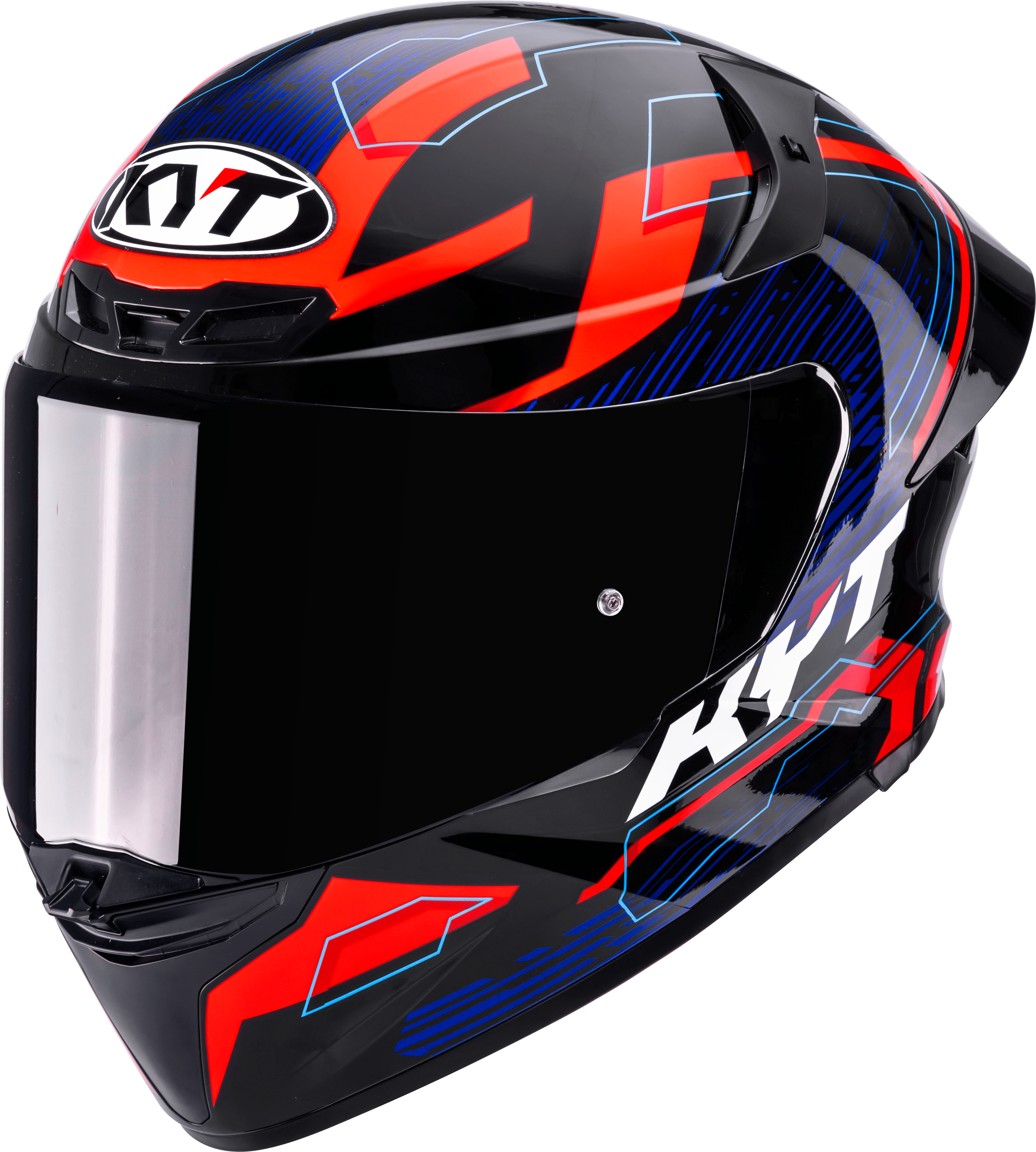 KYT TT-Revo Casco Speeding Nero / Rosso / Blu Y6TR0053 