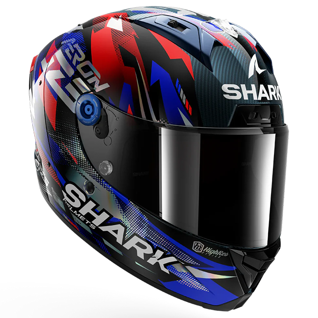 Casco Shark Aeron Johann Zarco Replica GP di Francia – Carbonio Blu Cromo 