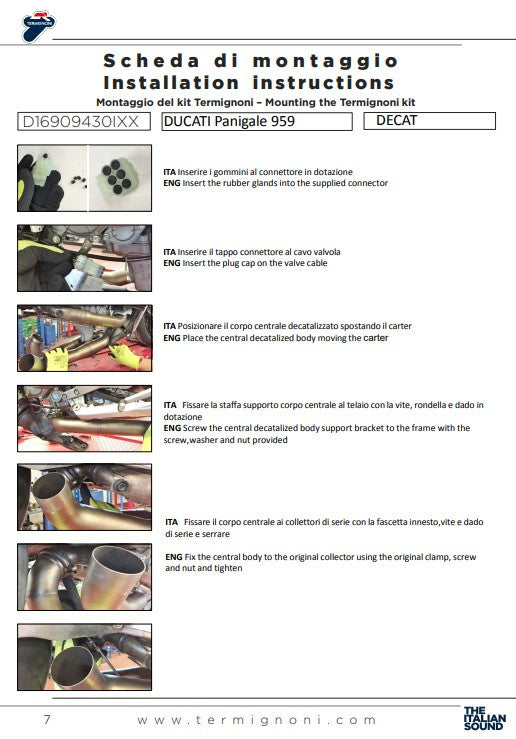 Ternignoni Kat Sostituzione Tubo Ducati Panigale 959 (16-19) D16909430IXX