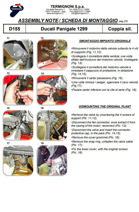 Termignoni Kit slip-on carbon Ducati Panigale 1299/s (15-18) D155102CPT+D155Y2