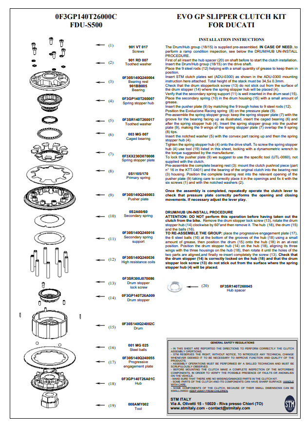 STM EVO GP frizione secca Ducati Panigale 1199/1299 KTT-0500 