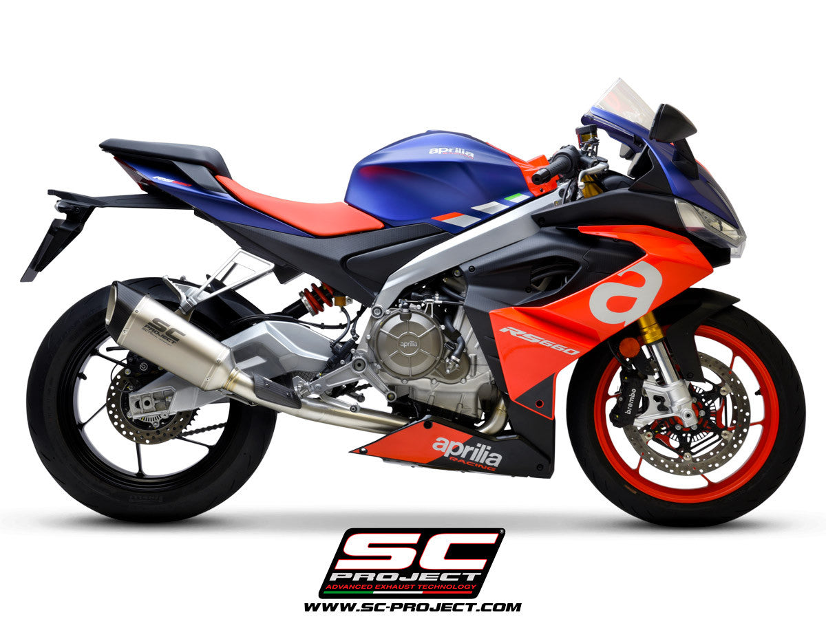 SC-project Acciaio inossidabile Sistema completo 2-1 SC1-R Aprilia Rs 660 (20-25) A23A-AC90