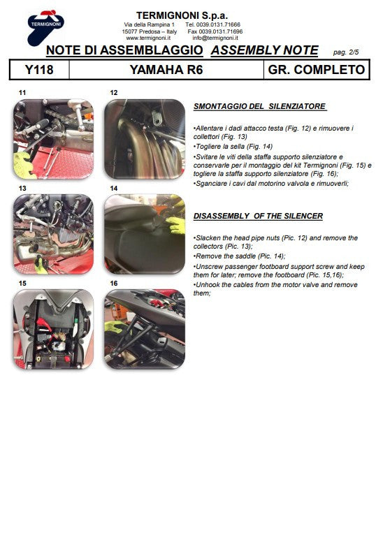 Termignoni Sistema completo Titanio Kit-SSP Versione Yamaha YZF-R6 (06-25) Y11810200TCC